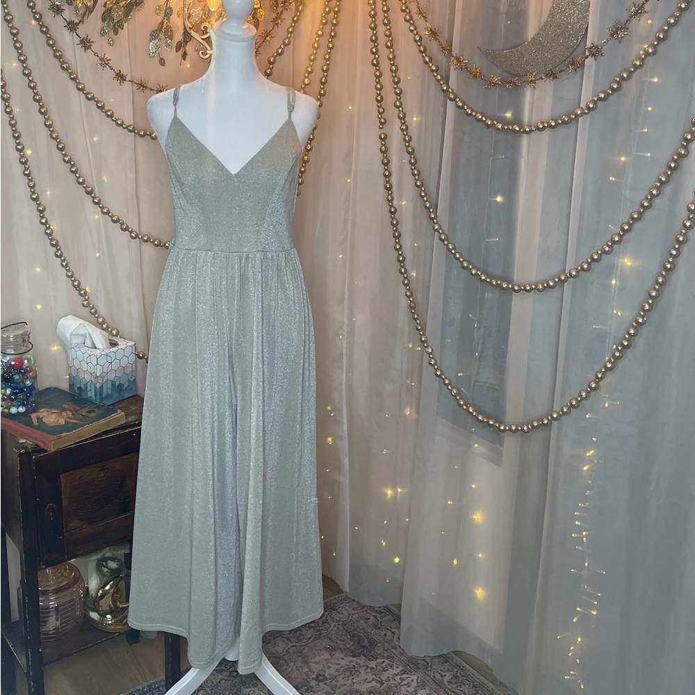 She + Sky Shimmering Soft Gold Jumpsuit